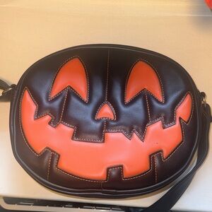 Black and Orange Pumpkin Face Bag